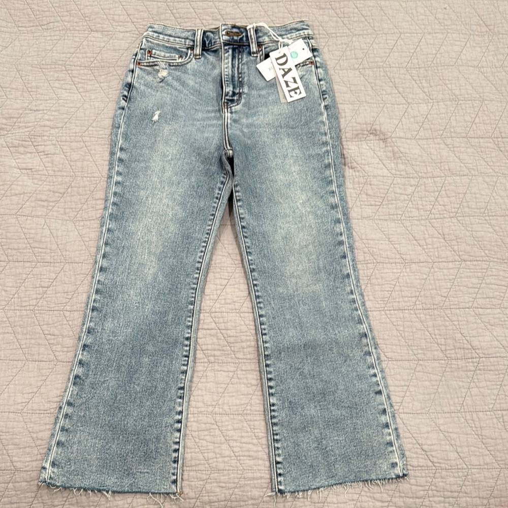 Daze Denim Women's Shy Girl High Rise Crop Flare Jeans 🎊